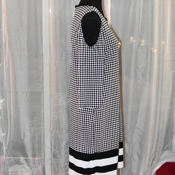 Michael Kors Houndstooth Cut Out Shoulder Dress Size Small - Picture 2 of 10
